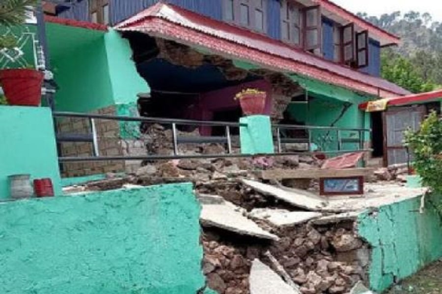 A terrible landslide in Ramban, Jammu and Kashmir