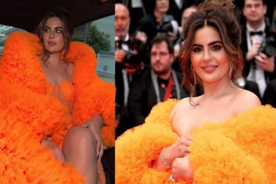 Cannes 2024: 'tarak meheta ka ulta chasma' actreess Deepti Sadhwani took all the attention from paparazzies with her long orange gown at cannes 2024