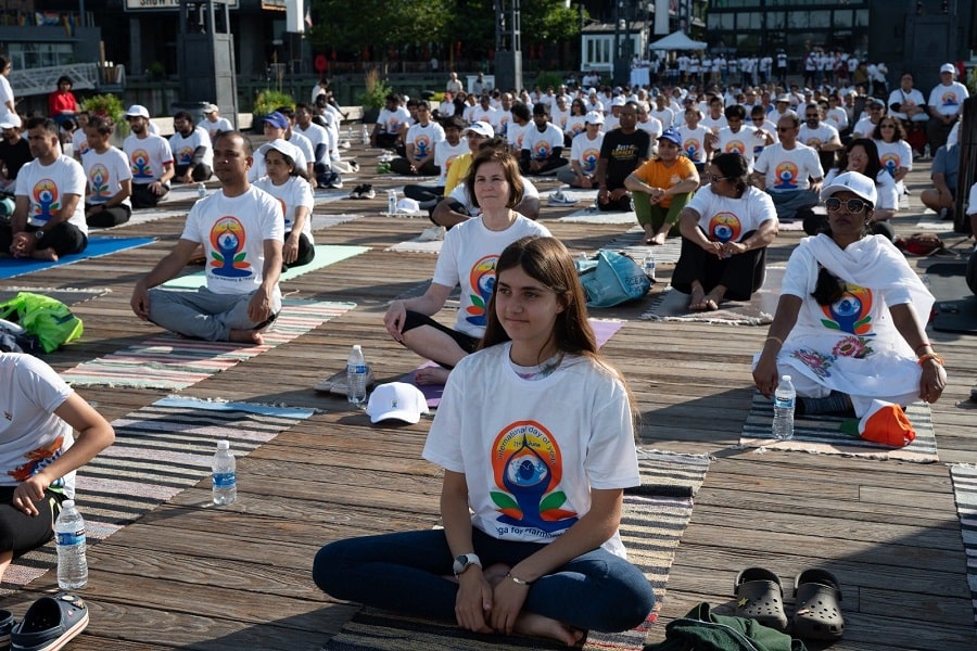 Yoga session organized by Indian Embassy in Washington ahead of International Yoga