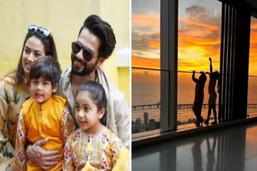 Shahid shared with the netizens the moment he spent with his children in his apartment